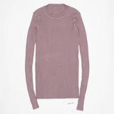 Crew Neck Ribbed Sweater Women Basic Slim Fit Rib Knitted Top Pullover Solid Long Sleeve Cotton Sweaters With Thumb Hole