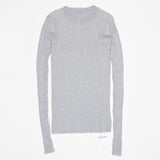 Crew Neck Ribbed Sweater Women Basic Slim Fit Rib Knitted Top Pullover Solid Long Sleeve Cotton Sweaters With Thumb Hole