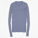 Crew Neck Ribbed Sweater Women Basic Slim Fit Rib Knitted Top Pullover Solid Long Sleeve Cotton Sweaters With Thumb Hole