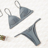 2019 Women Micro Bikini set Push Up Swimwear Solid Beach Bathing Suit Brazilian Thong Swimsuit For Girls Bikini Swim Suit Femme